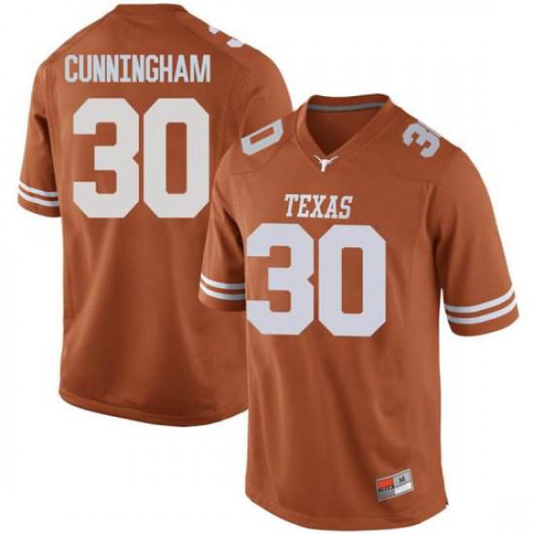 Mens University of Texas #30 Brock Cunningham Game Player Jersey Orange